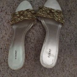 Sandal Heels Gold And Green