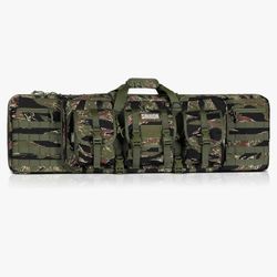 Savior Equipment American Classic Tactical Double Long Gun Bag Pistol Transportation Case w/Backpack Strap, 55 Inch Tiger Stripe