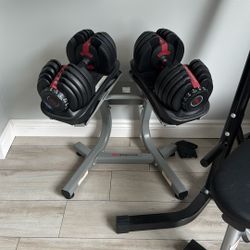 Bowflex SelectTech 552 Adjustable Dumbbells - Black (Set of 2) With Stand