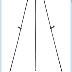 Amazon Basics Easel Display Stand, Instant Floor Poster, Lightweight, Collapsible and Portable with Tripod Base, Black Steel (supports 5 pounds)