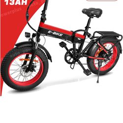 Ebike 20" 750W 48V/13Ah Electric Folding Bike Bicycle Fat Tire 