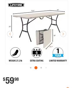 6ft foldable table