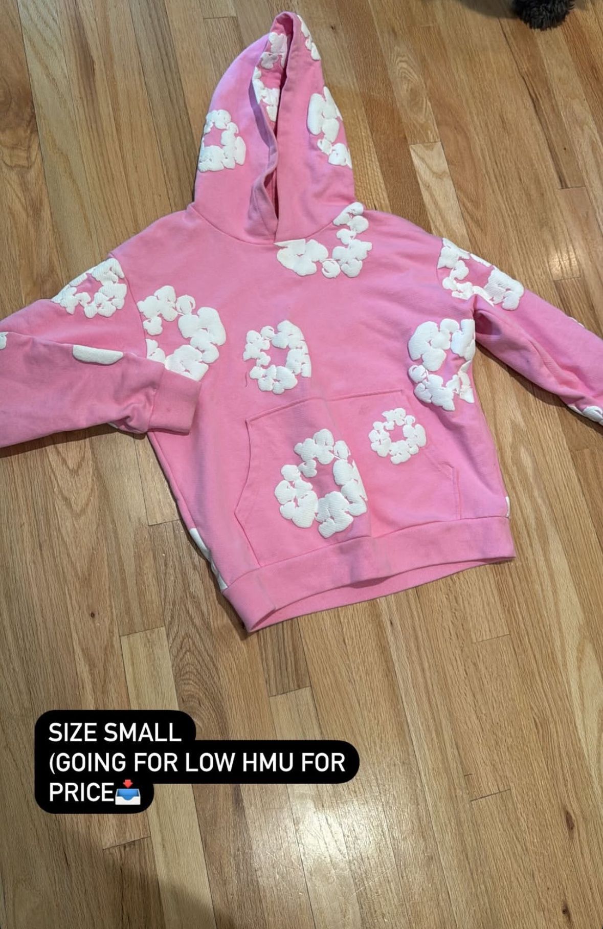 Pink Denim Tear Hoodie