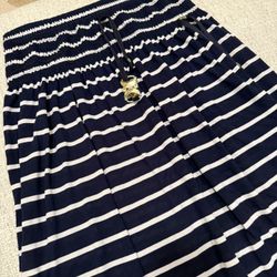 Striped Mid Length Skirt