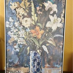 New Blue Floral Vase Canvas Floral Vase Wall Art by Art Remedy, 16" x 24"
