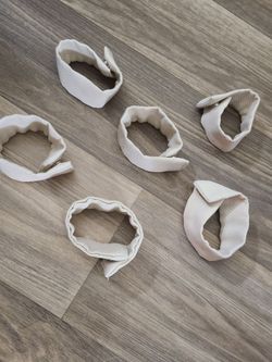 Cream Fabric magnetic curtain tie-backs  Set of 6