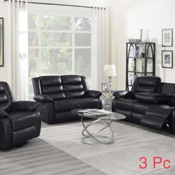 3 Pc Recliner Sofa Set 