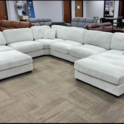 ⭐️New Fabric Sectional Sofa Couch / W Ottoman. Get It Home Now For Only $49 And Pay Later 