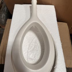 Ceramic flower vases, hollow oval vase for decoration, modern decorative geometric figures for living room, bedroom, dining table (white, tall)