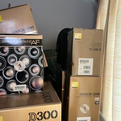 nikon lens prop empty boxes and 1 case