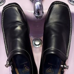 John Fluevog Black Leather Loafers, *EU44/US11