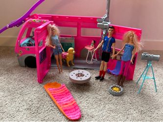 Barbies with Dream RV Camper and Dream Closet