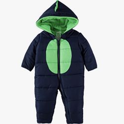 Carter's Baby Boys' and Baby Girls' Zip-Up Hooded Pram with Fold Over Feet 6/9m