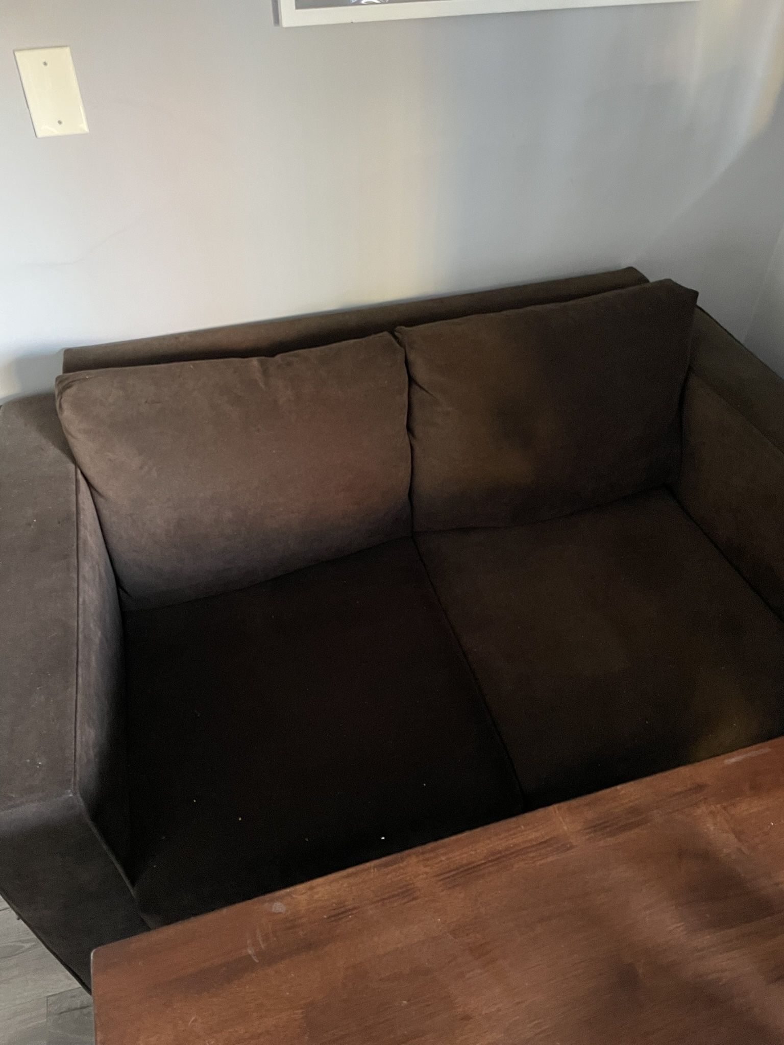 Comfy Dark Brown Sofa/Loveseat