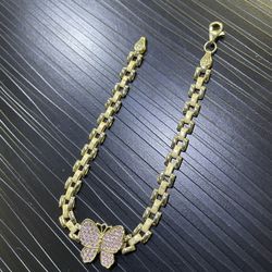 10k Bracelet With Butterfly 🥶
