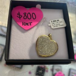 10k  Diamond Heart Pendant