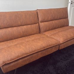 Brown Leather Futon For Sale 