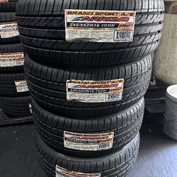 SET OF FOUR NEW TIRES 245/55/18 ARROYO GRANDSPORT A/S INCLUDING MOUNT AND BALANCED, ASK ME FOR SIZES AND BRANDS 