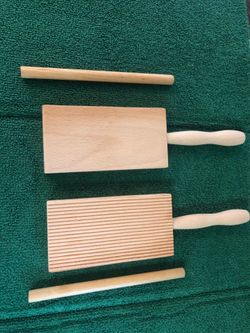 Already Gnocchi Boards and Butter Paddles, plus two rolling pins/sticks - set of 2