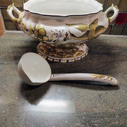 Hand Painted Ceramic Soup Tureen