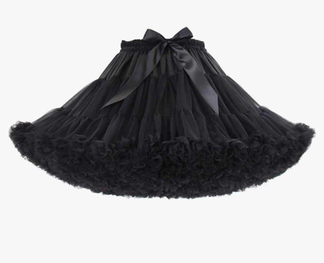 New Women's 3-Layered Tutu Dance Petticoat Pleated Mini Skirt, 16" Length
