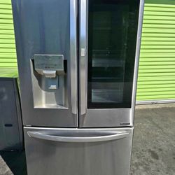 LG SMART GRID STAINLESS STEEL INSTAVIEW SMART FRENCH DOOR REFR...