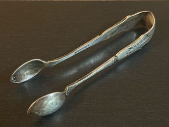 Beautiful Antique Joseph Elliot & Sons Silver Plated Sugar Tongs
