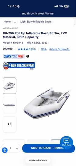 West marine inflatable dinghy