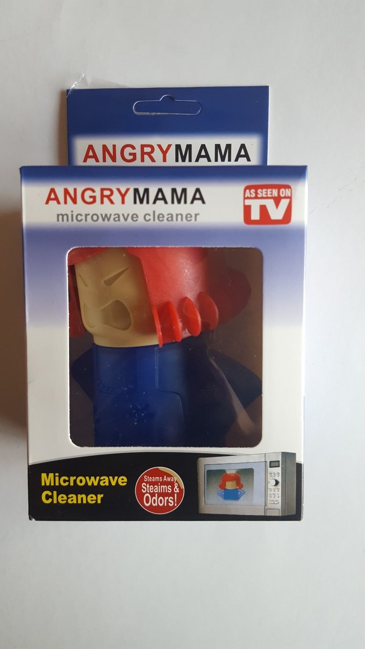 Angry Mama Microwave Cleaner Kitchen Gadget Steam Away Stains & Odors As Seen On TV