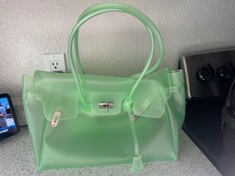 Mint Green Jelly Tote Handbag