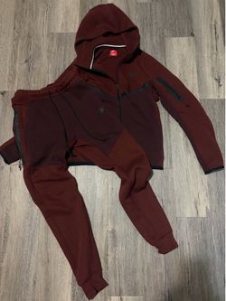Nike Tech Fleece Full Small Men’s Set - Burgundy / Maroon