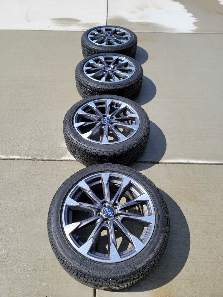 OEM Subaru 17" Alloy Wheels & Firestone Tires ONLY 20k Miles