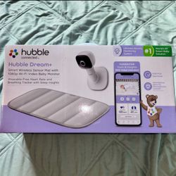 NEW HUBBLE CONNECTED Dream+ Bundle Non-Wearable, Smart Wi-Fi Enabled Baby Movement Monitor + HD Baby Camera with Soothing Sounds & White Noise