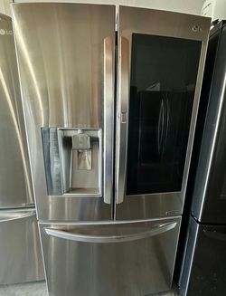 Stainless Steel LG Smart Fridge with French Doors