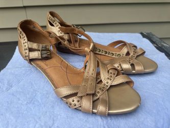 Clarks Indigo Gold Studded Flat Sandals