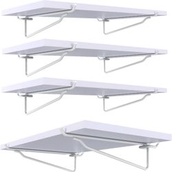 White Pegboard Shelf Set, 4 pcs, 8" x 16"(N147)