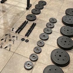 PACKAGE DEAL Free Weights, Dumbbell, And Bench Set