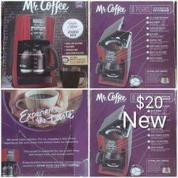Mr Coffee -12 cup -red programmable, new $20.
