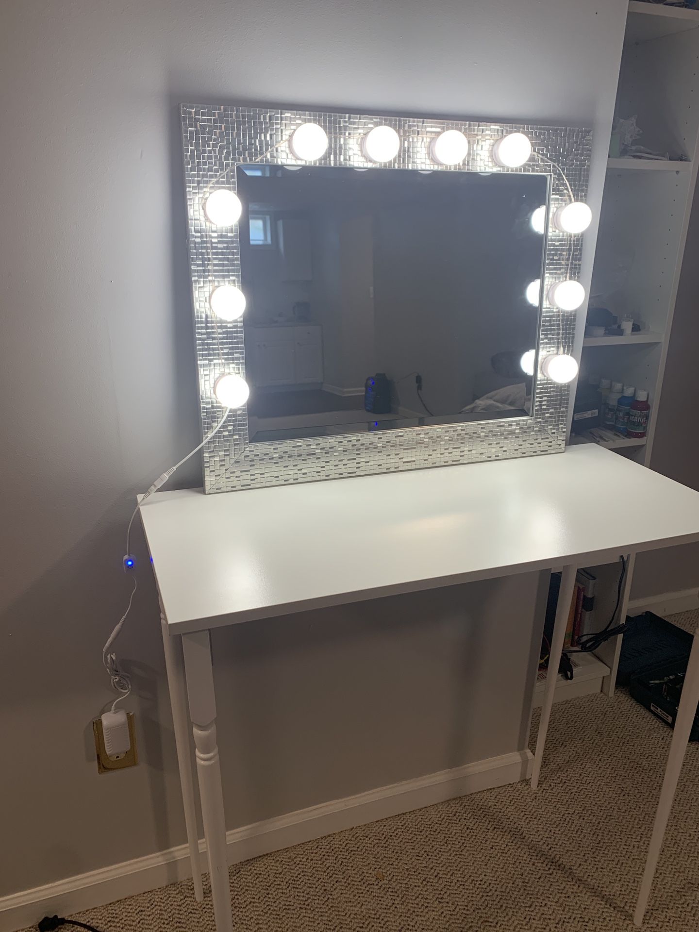 Vanity mirror with LED lights