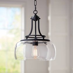 franklin iron works modern led clear glass charleston pendant chandelier