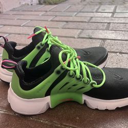 Nike shoes pink and lime green size 6