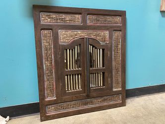 Rustic Wall Mirror with Shutters