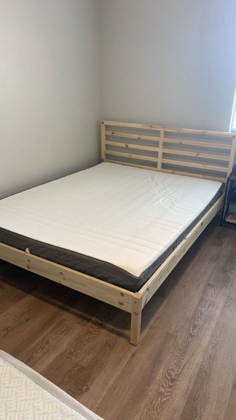 Bed Frame & Queen Mattress 