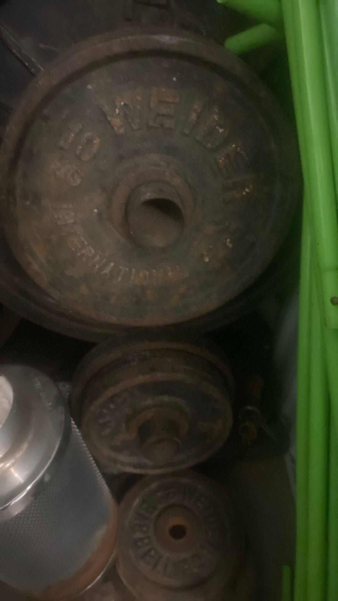 barbell weight set with store rack