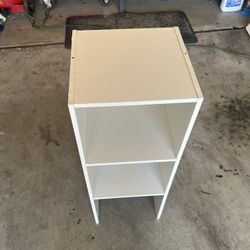 white shelves