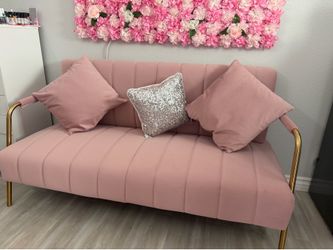 Love seat pink sofa