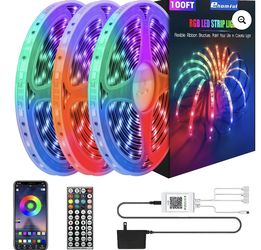 100ft LED Light for Bedroom RGB 5050 Led Strip Light with Music Color Changing and App Control for Bedroom,Music Sync Color Changing DIY for Room, Hom