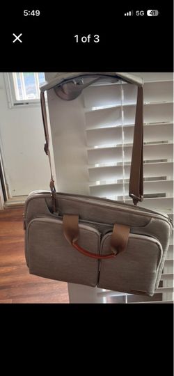 Gray Laptop Messenger Bag with Shoulder Strap