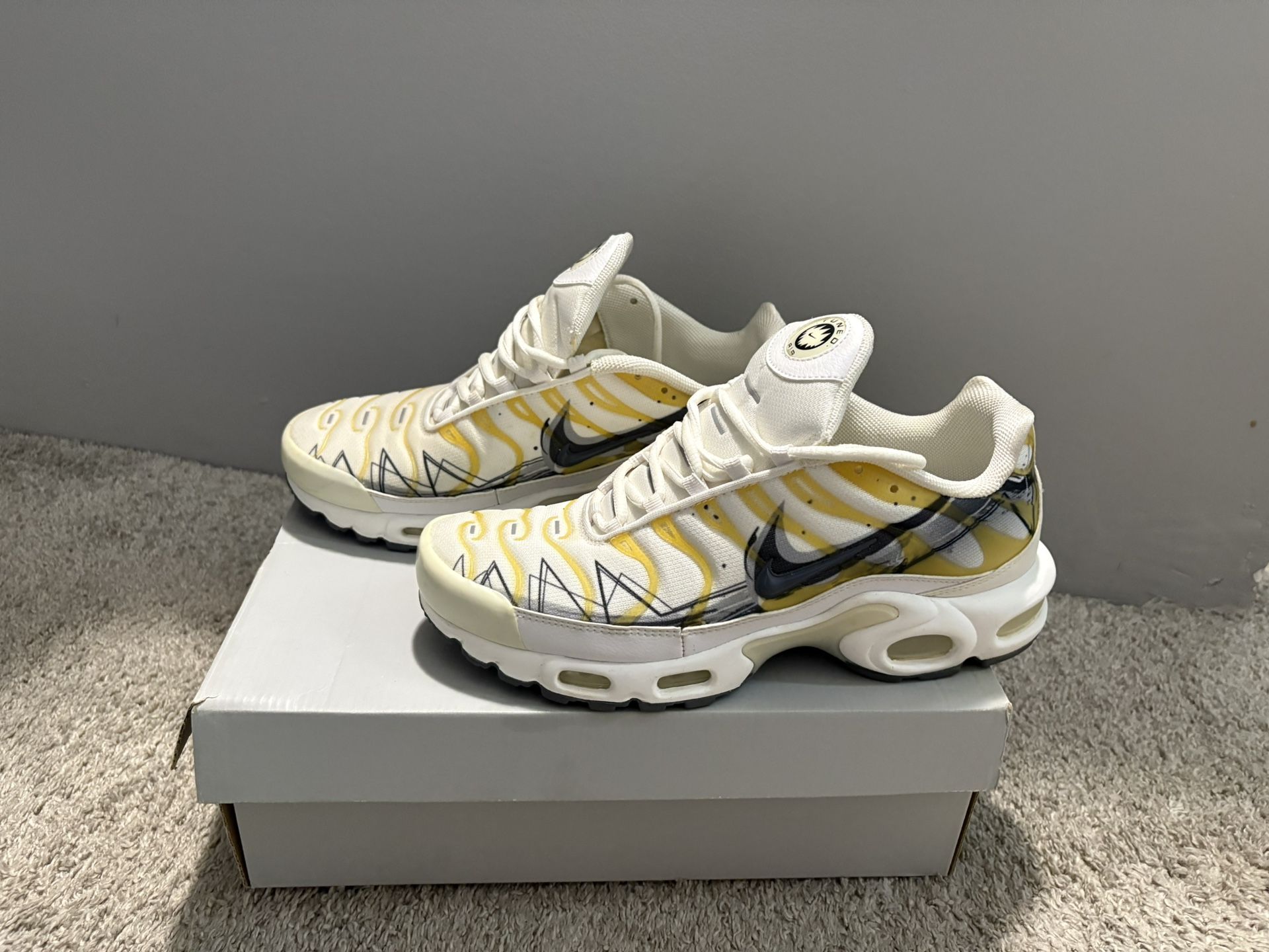 Nike Air Max Plus Tn. White & Gray, Size 9 Us Men