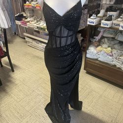 Black Sequin Gown 